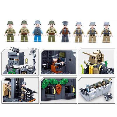 Sluban Tank Military German Atlantic Fort Building Blocks Army Chariot Soldier Landing Craft Shore Defense Toys 4 - LEPIN LEPIN Store