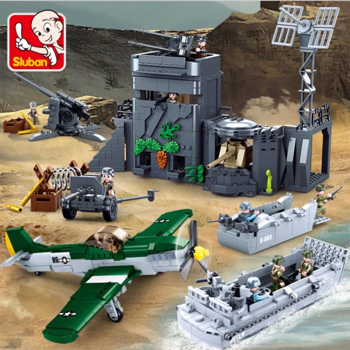 Sluban WW2 Normandy Landings Army Weapons Model Sets Building Blocks Military Armed Tank Vehicles Plane DIY 1 - LEPIN LEPIN Store