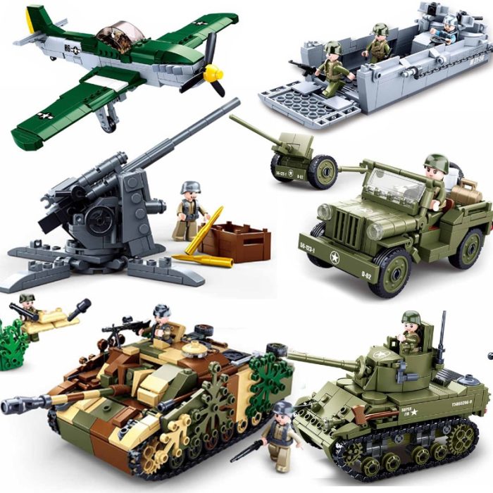 Sluban WW2 Normandy Landings Army Weapons Model Sets Building Blocks Military Armed Tank Vehicles Plane DIY 3 - LEPIN LEPIN Store