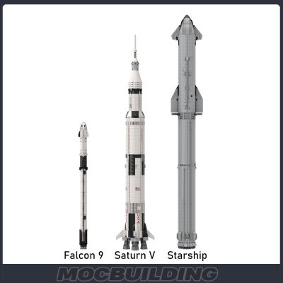 Starship Super Heavy Saturn V Scale Model Building Block Space Booster Rocket MOC Education Interstellar Toy 4 - LEPIN LEPIN Store