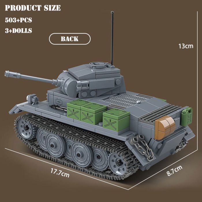 WW2 Military Series German Light Tank Building Blocks Battle Armored Tank Stitching Technology Weapon Model Brick 1 - LEPIN LEPIN Store