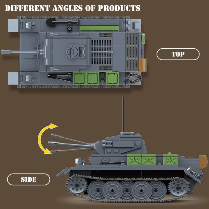 WW2 Military Series German Light Tank Building Blocks Battle Armored Tank Stitching Technology Weapon Model Brick 2 - LEPIN LEPIN Store