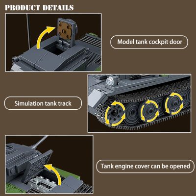 WW2 Military Series German Light Tank Building Blocks Battle Armored Tank Stitching Technology Weapon Model Brick 3 - LEPIN LEPIN Store