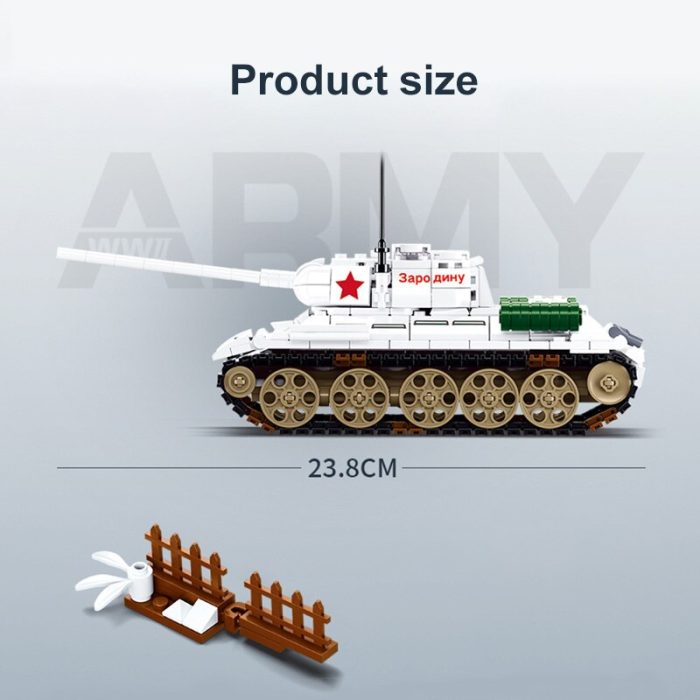 WW2 Military T34 85 Medium Tank Model Building Blocks Battle of Budapest Army Weapons Soldier Figures 1 - LEPIN LEPIN Store