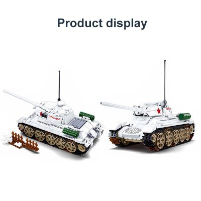 WW2 Military T34 85 Medium Tank Model Building Blocks Battle of Budapest Army Weapons Soldier Figures 2 - LEPIN LEPIN Store