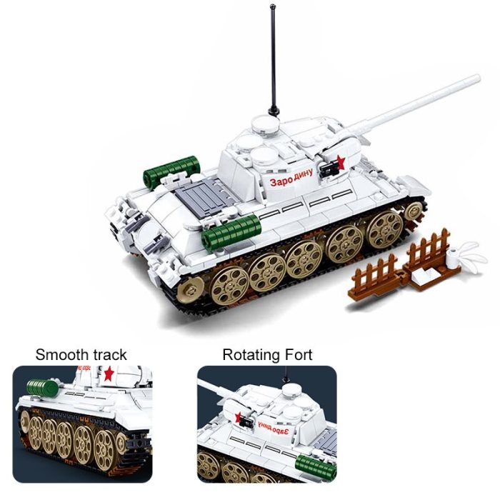 WW2 Military T34 85 Medium Tank Model Building Blocks Battle of Budapest Army Weapons Soldier Figures 3 - LEPIN LEPIN Store