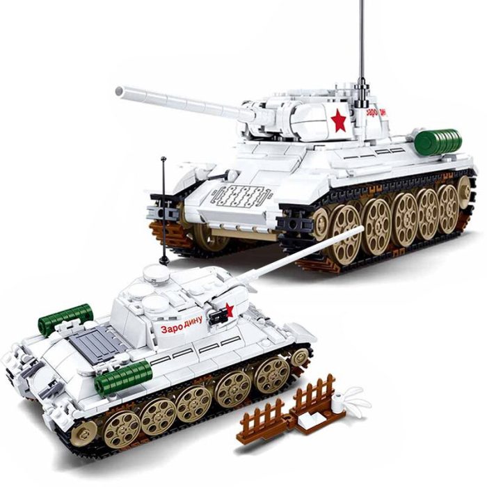 WW2 Military T34 85 Medium Tank Model Building Blocks Battle of Budapest Army Weapons Soldier Figures 5 - LEPIN LEPIN Store