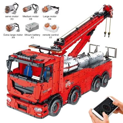 MOULD KING 19008 The MOC 29848 Motorized Tow Truck MKII Set Assembly Crane Toys Building Blocks.jpg Q90.jpg .webp - LEPIN LEPIN Store