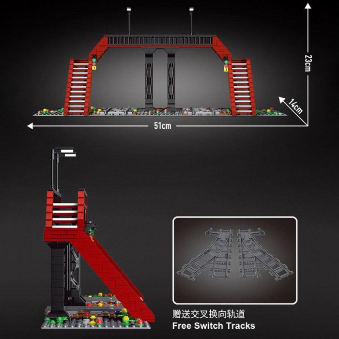 mouldking 12008 world railway railroad crossing with 655 pieces 3 - LEPIN LEPIN Store