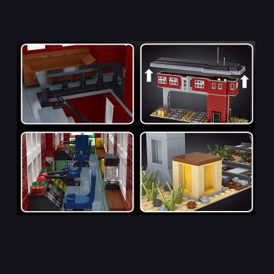 mouldking 12009 world railway train signal station with 1809 pieces 2 - LEPIN LEPIN Store