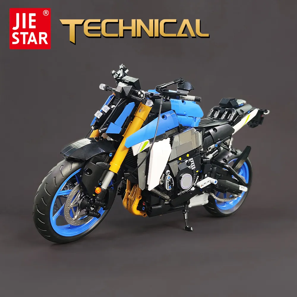 58014 Jiestar High tech MOC Super Speed Racing Motorcycle Bricks Technical Building Blocks Boys Toys Santa - LEPIN LEPIN Store