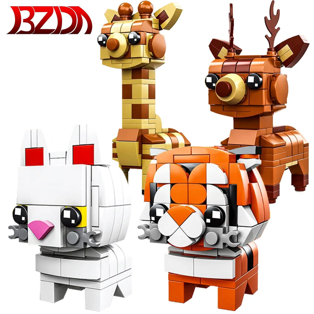 BZDA Creativity Big Particles Model Building Blocks Compatible Animals Deer Elephant Panda Lion Bricks Kids Christmas - LEPIN LEPIN Store