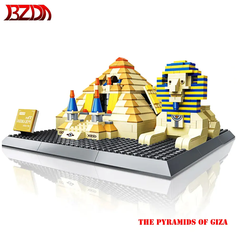 BZDA Egypt Pyramids Of Giza Blocks Miniaturas World Famous Mega Historic Construccion MOC Sphinx Building Blocks - LEPIN LEPIN Store