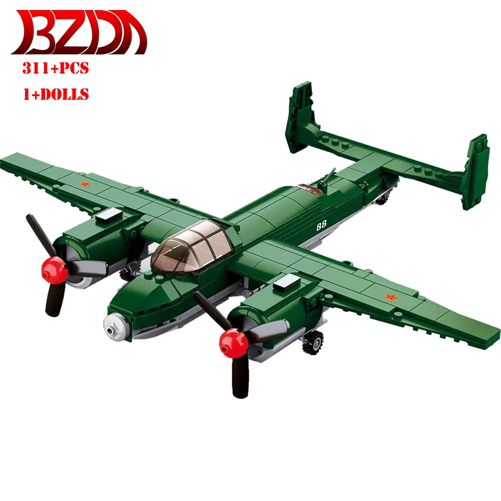 BZDA ww2 Weapon Technology Blocks Series Limited Edition Military TU 2 Bomber Sniper Rifle Desert Eagle - LEPIN LEPIN Store