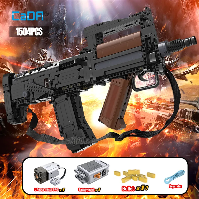 Cada 1504pcs Military Weapon Electric Groza Assault Rifle Model Building Blocks MOC Gun Bricks Toys for - LEPIN LEPIN Store