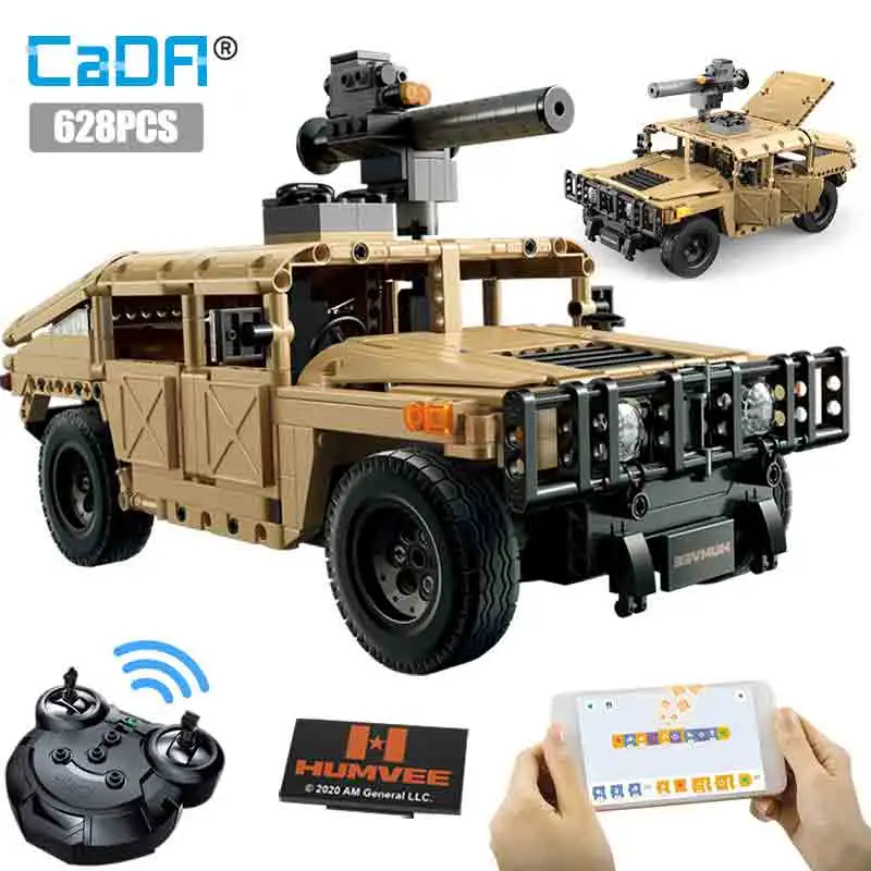 Cada 628pcs LED SUV Armored Buggy Trucks Pickup Bricks City Off road Remote Control Car Building - LEPIN LEPIN Store