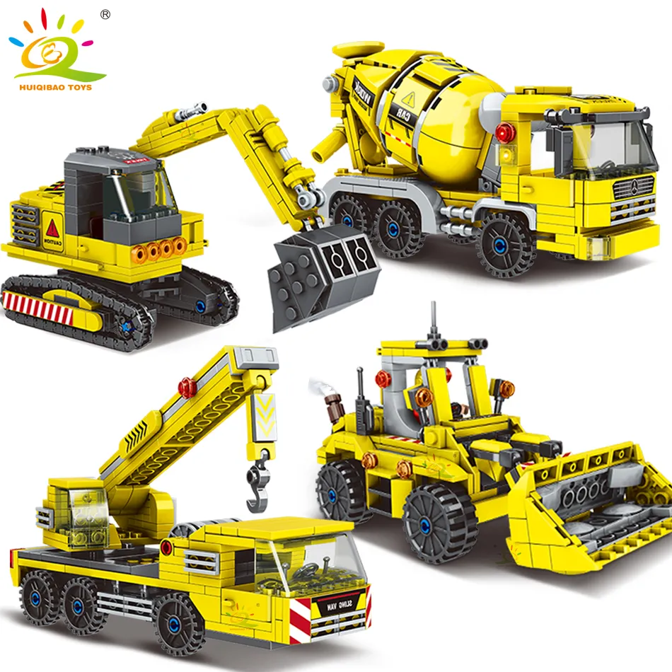 HUIQIBAO TOYS MOC Engineering Truck Building Blocks City Construction Crane Bulldozer Car Bricks Set Children Kids - LEPIN LEPIN Store