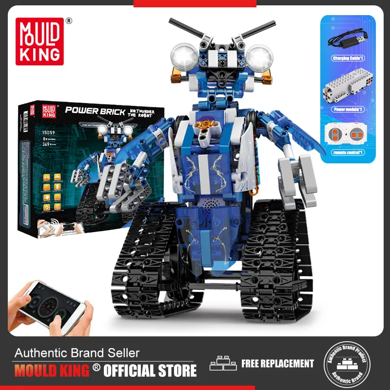 MOULD KING 15059 15078 Technical Robot Toys The APP RC Motorized Robot With Led Part Model - LEPIN LEPIN Store