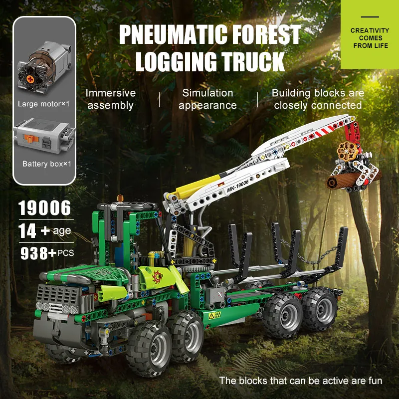 MOULD KING 19006 Technical Building Blocks The APP Pneumatic Forest Machine Truck MOC 32456 model Toys 1 - LEPIN LEPIN Store