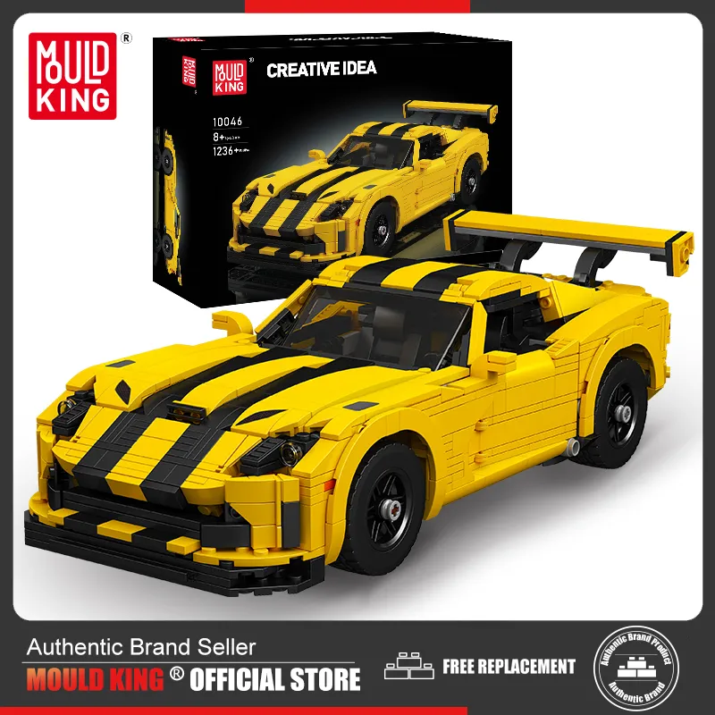 Mould King 10046 Technical Car Building Block The MOC 120125 Yellow Sport Racing Car Model Toys - LEPIN LEPIN Store