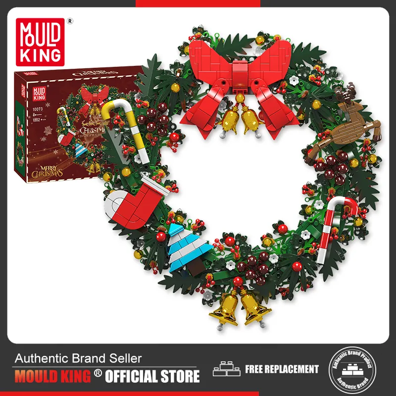 Mould King 10073 10074 Christmas Wreath Building Block Eucalyptus Wreath and Dried Flower Wreath Model Kids - LEPIN LEPIN Store