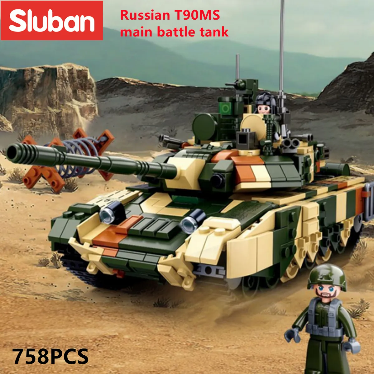 Sluban Building Block Toys Army T90MS Main Battle Tank 758PCS Bricks B0756 Compatbile With Leading Brands - LEPIN LEPIN Store