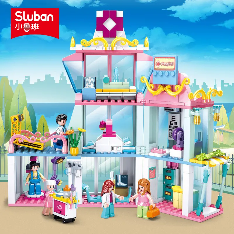 Sluban Building Block Toys Girls Dream B0799 Health Medical Center 459PCS Bricks Compatible With Leading Brands - LEPIN LEPIN Store