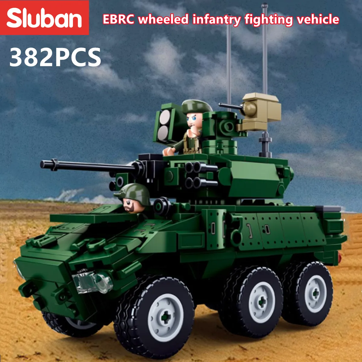 Sluban Building Block Toys Morden Military EBRC Infa Ntry Combat Vehicle 382PCS Bricks B0753 Army Truck - LEPIN LEPIN Store